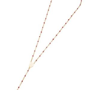 Red Beads Station Rosary Prayer Necklace